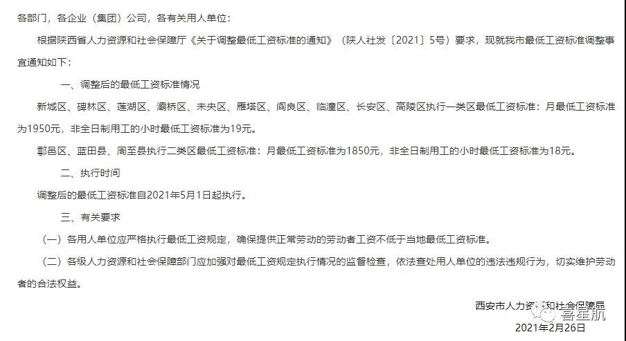 5月1日起陜西這些人最低工資標(biāo)準(zhǔn)均增加150！(圖1)